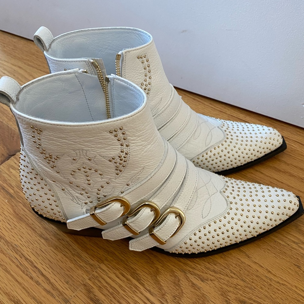 Anine Bing Penny Boots in white, size 38